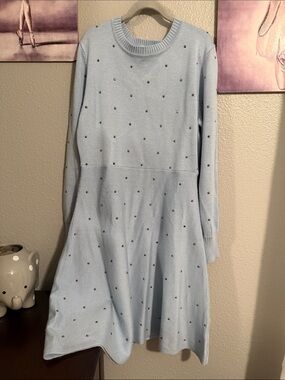 Poppies and Roses girls sweater knit dress size M light blue pre loved